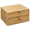 3S. x Home Boite 2 Tiroirs Bambou Cuir Best