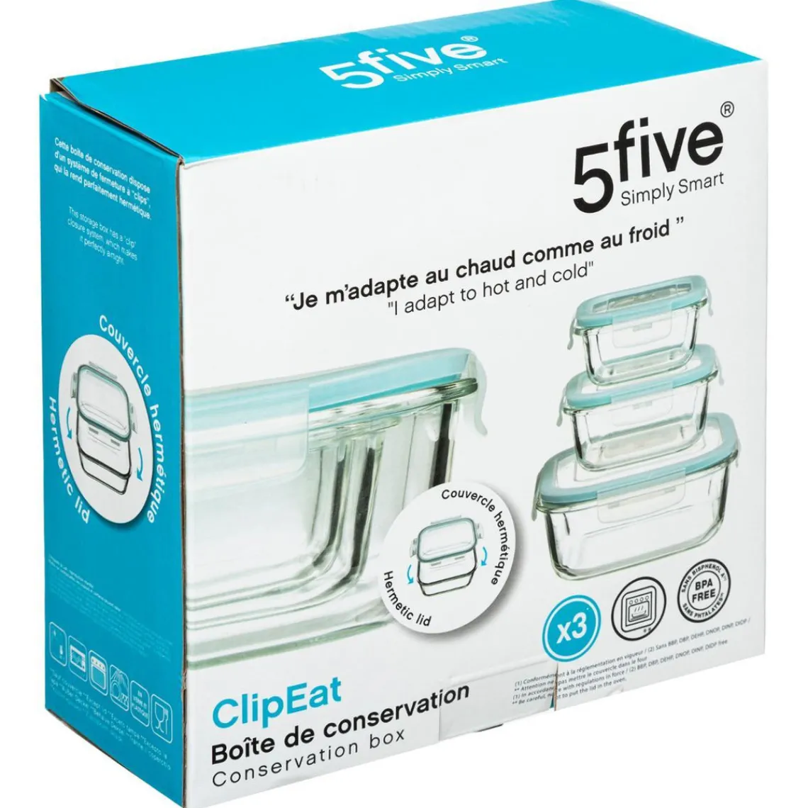 3S. x Home Boite Verre Carrée Clipeat Petit Modèle Best