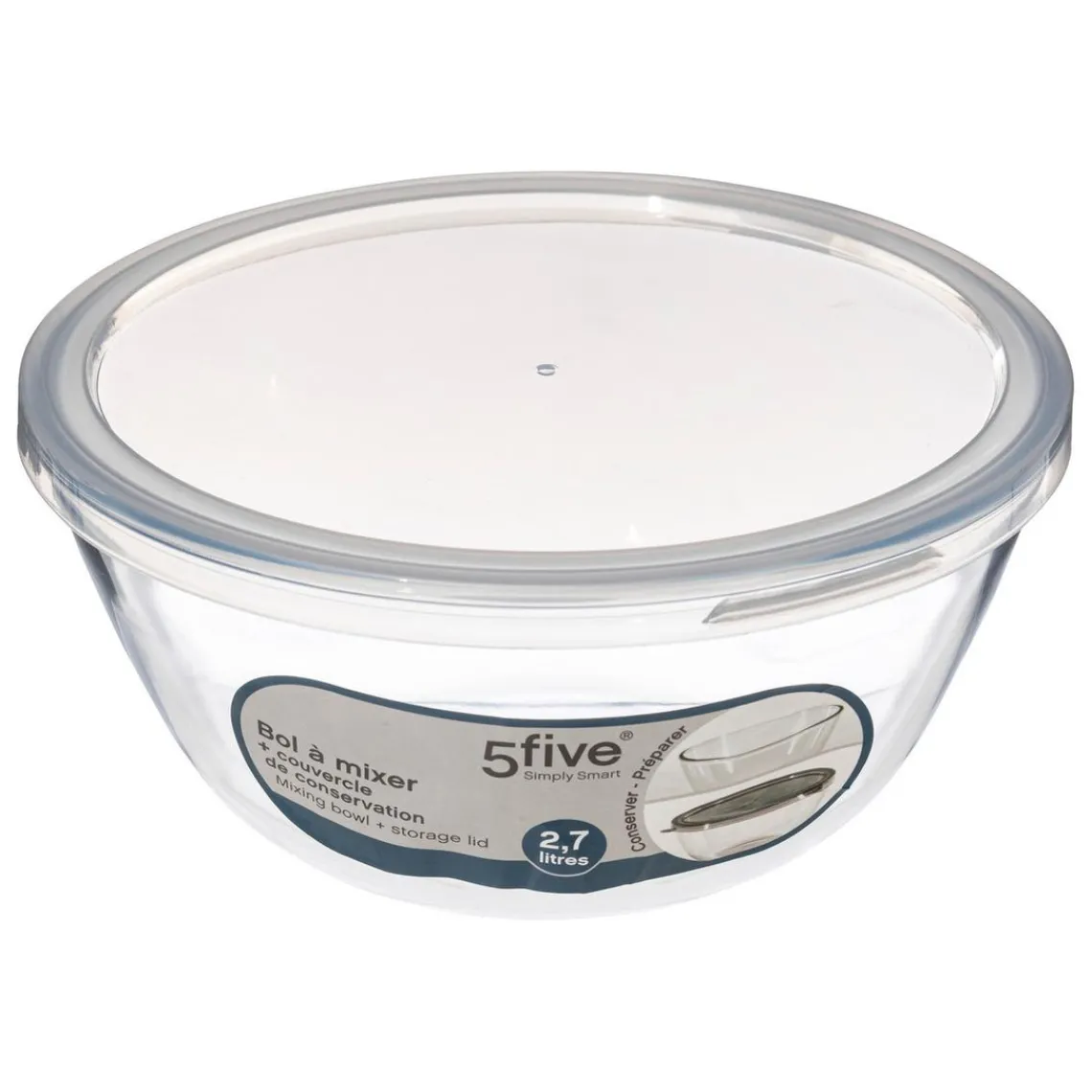 3S. x Home Bol à mixer 2,7L avec couvercle en verre Sale