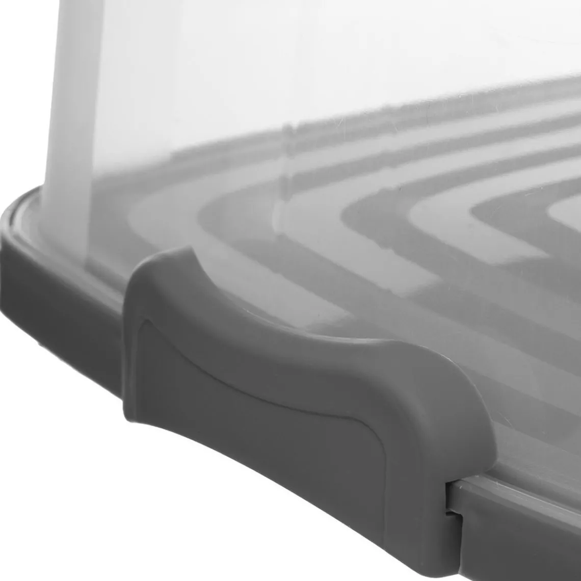 3S. x Home Boîte à gâteau carré 33x36cm gris en polypropylène Hot