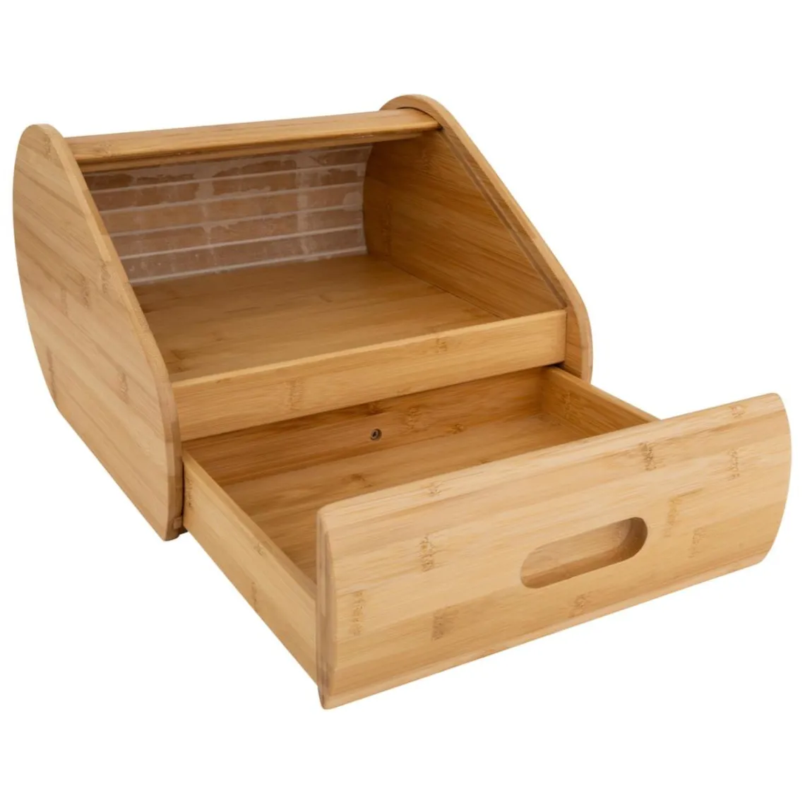 3S. x Home Boîte à pain avec tiroir en bambou beige Clearance