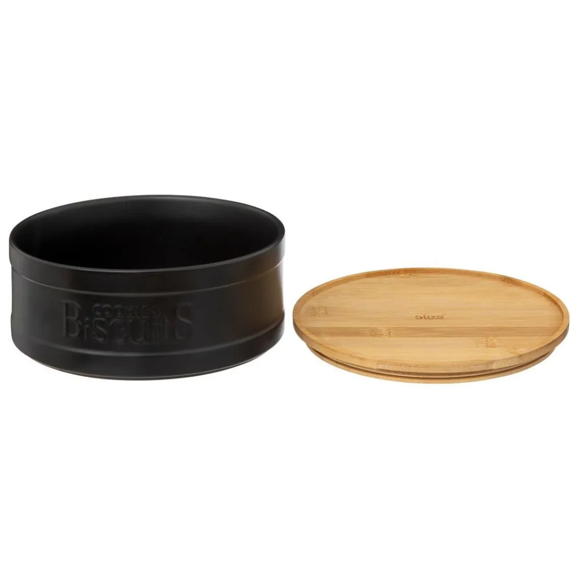 3S. x Home Boîte biscuits en céramique Noir Best