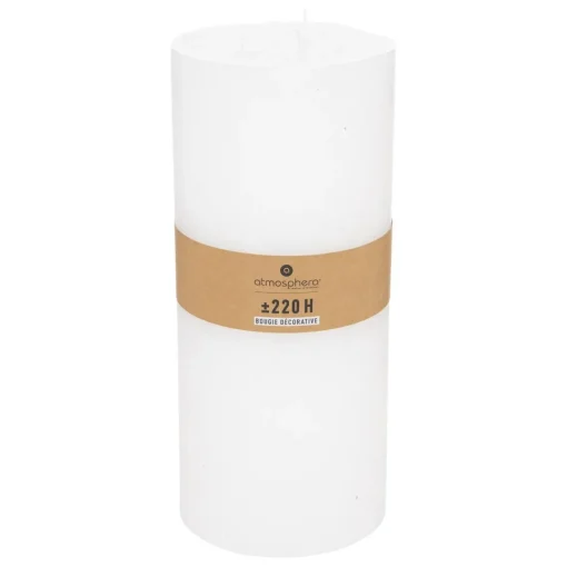 3S. x Home Bougie cylindrique rustique blanc H32 Hot