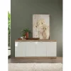 3S. x Home Buffet 4 portes chene cadiz blanc laqué brillant Discount