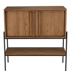 Macabane Buffet 2 portes 1 niche en bois de teck recyclé naturel Discount