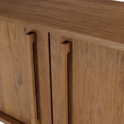 Macabane Buffet 2 portes 1 niche en bois de teck recyclé naturel Discount