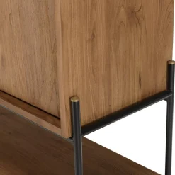 Macabane Buffet 2 portes 1 niche en bois de teck recyclé naturel Discount