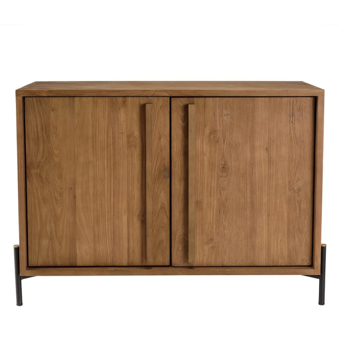 Macabane Buffet 2 portes, 1 étagère en bois de teck recyclé Discount