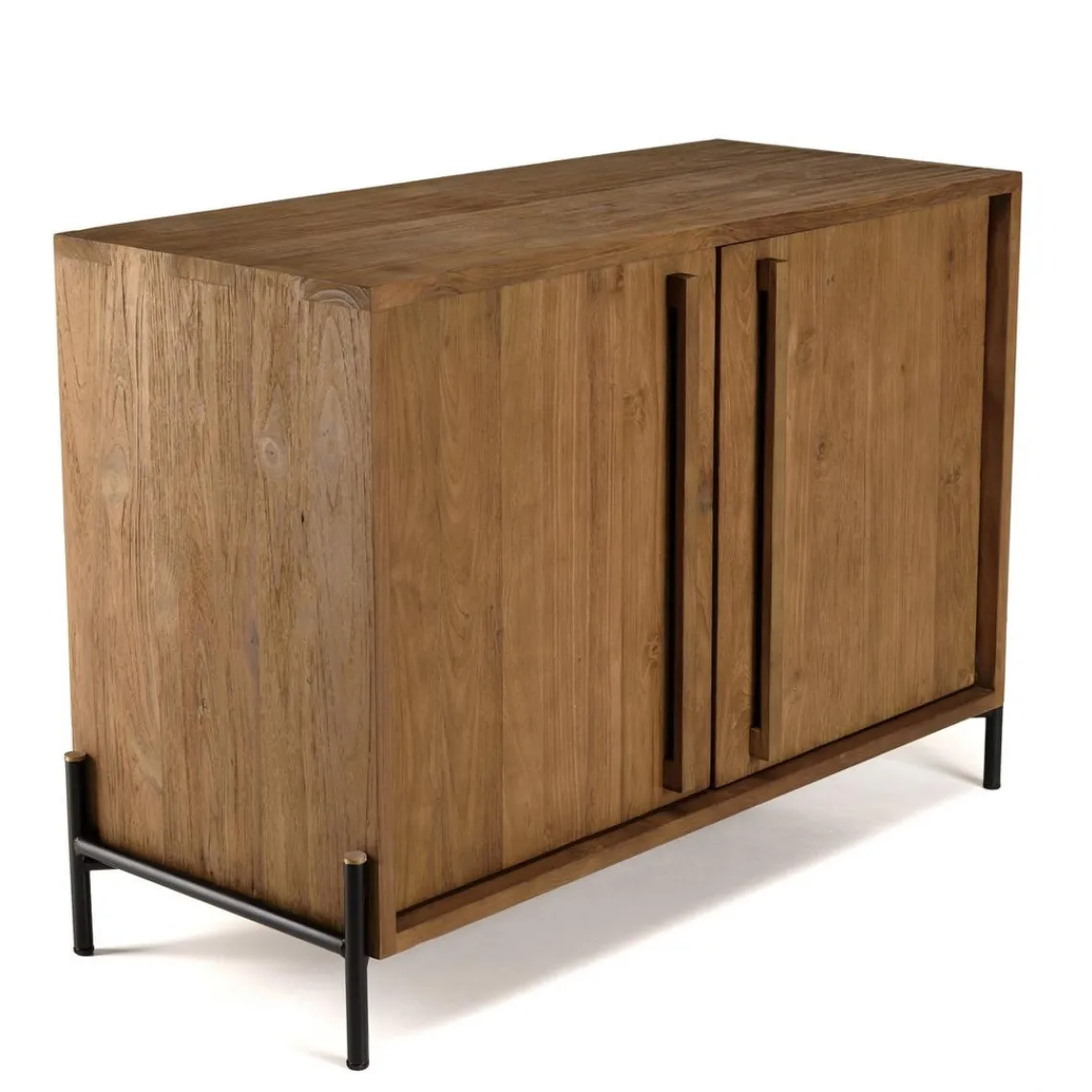 Macabane Buffet 2 portes, 1 étagère en bois de teck recyclé Discount