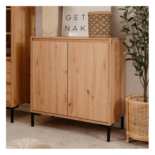 Calicosy Buffet 2 Portes 1 étagère PLOCK Beige Hot