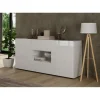 3S. x Home Buffet 2 portes 2 tiroirs RIO blanc laqué brillant Outlet