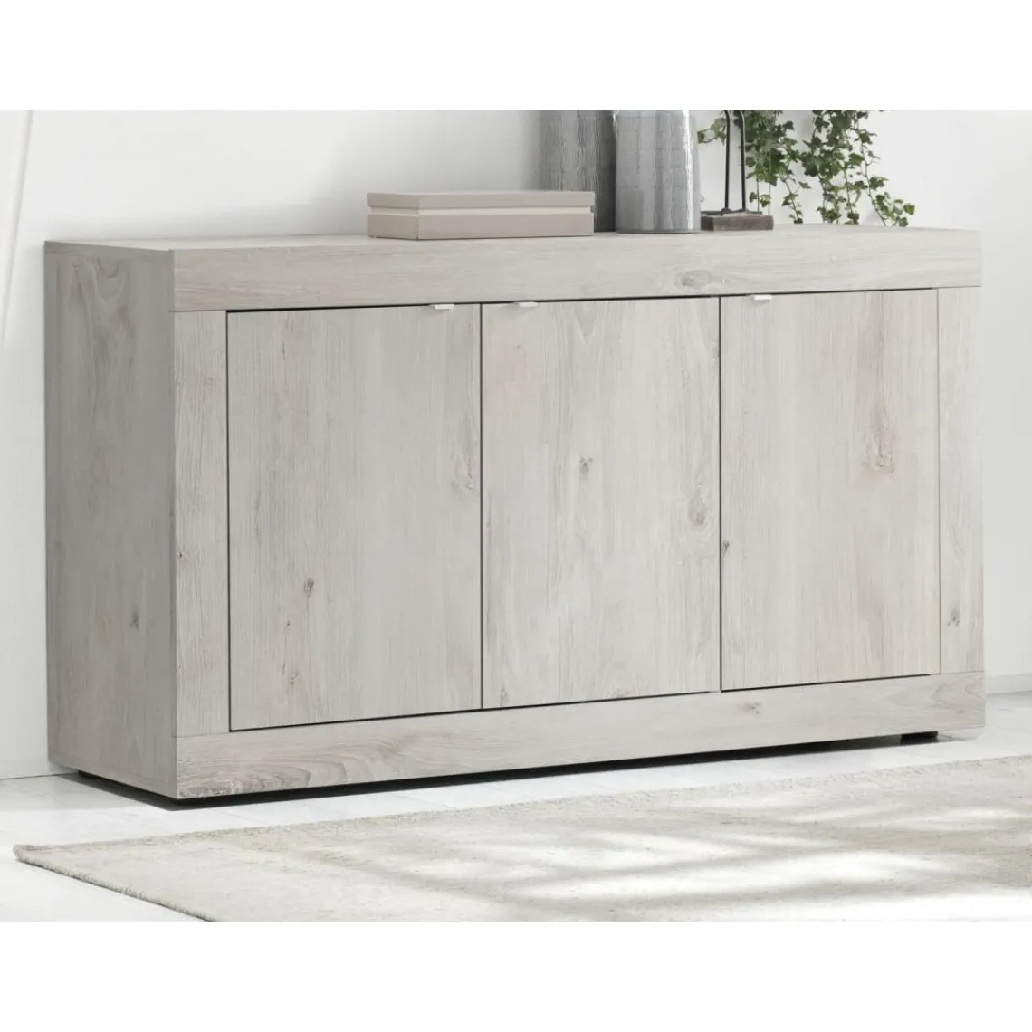 3S. x Home Buffet 3 portes BASIC décor chene pin Discount