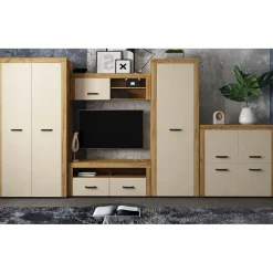 3S. x Home Buffet 4 portes battantes Chêne Clair Discount