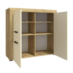 3S. x Home Buffet 4 portes battantes Chêne Clair Discount