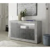 3S. x Home Buffet 3 portes battantes URBINO cement et oxyde Hot