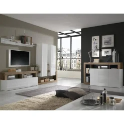 3S. x Home Buffet 3 portes blanc lacqué brillant bois mercure Online