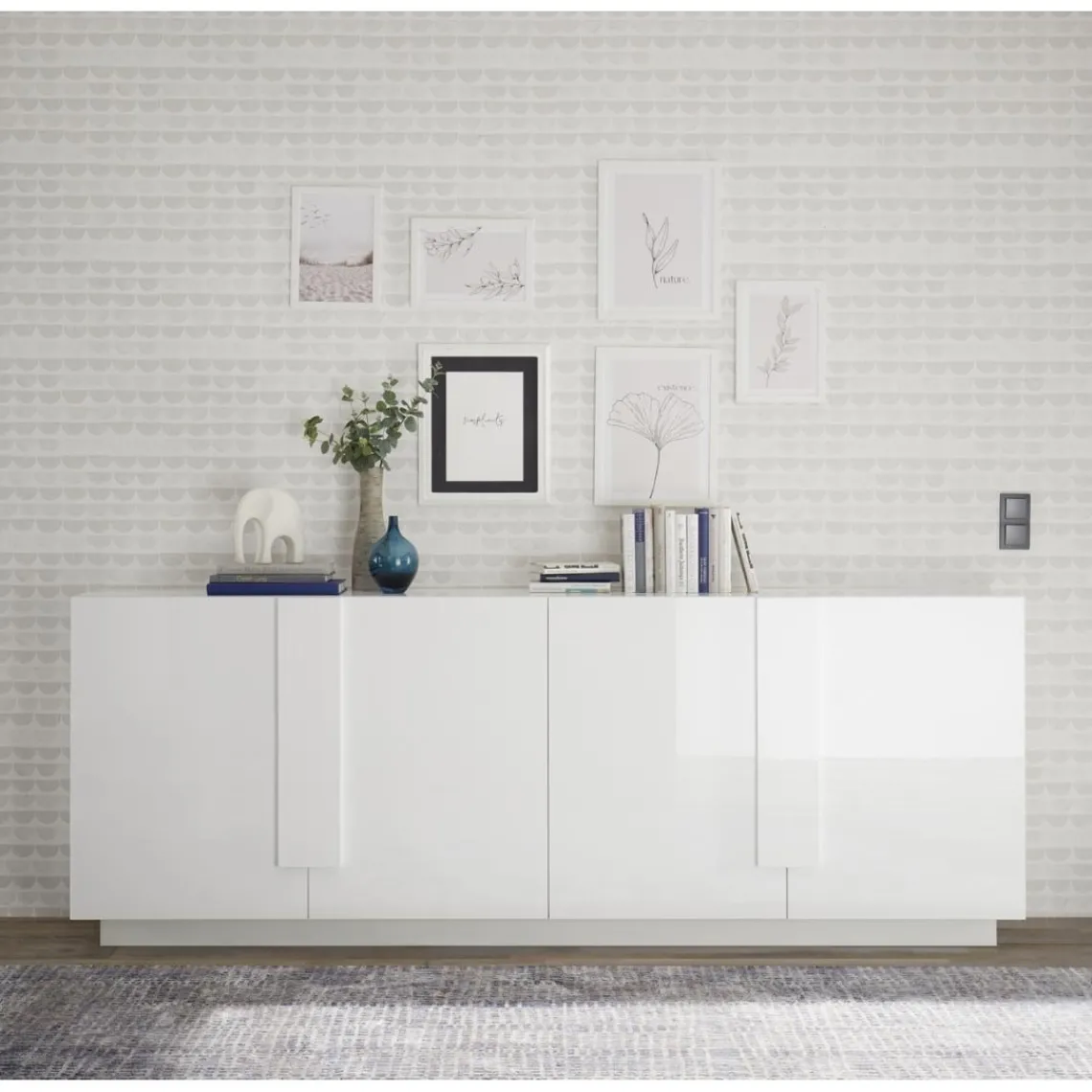 3S. x Home Buffet 4 portes blanc laqué brilliant Online