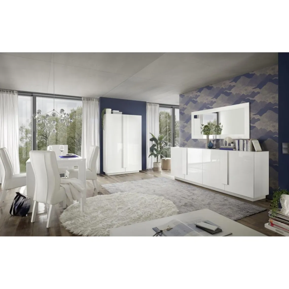 3S. x Home Buffet 4 portes blanc laqué brilliant Online