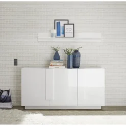 3S. x Home Buffet 3 portes blanc laqué brilliant New