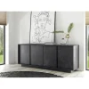 3S. x Home Buffet 4 portes CARRARA décor marbre noir Best
