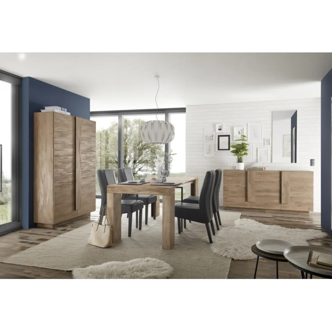 3S. x Home Buffet 3 portes chene mercure beige New