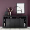 3S. x Home Buffet 4 portes chene noir Hot