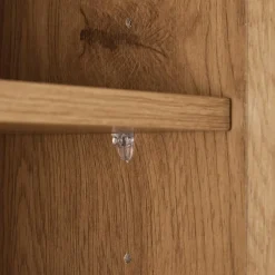 Macabane Buffet 4 portes décor effet bois rainuré noir et naturel SCOTT Sale