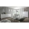 3S. x Home Buffet 4 portes en bois AMALFI laqué blanc brillant Clearance