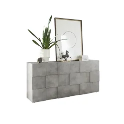 3S. x Home Buffet 3 portes en bois DAMA décor beton New