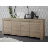 3S. x Home Buffet 4 portes en bois FIRENZE décor chene Outlet