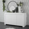 3S. x Home Buffet 3 portes en bois FIRENZE blanc opaque Hot