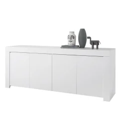 3S. x Home Buffet 4 portes en bois FIRENZE blanc opaque Hot
