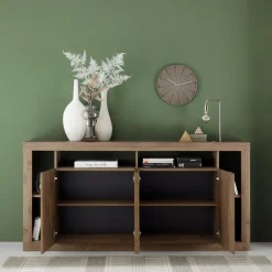 3S. x Home Buffet 4 portes en panneaux de particules