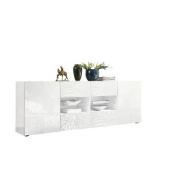 3S. x Home Buffet 2 portes et 4 tiroirs MIRO laqué blanc brillant Online