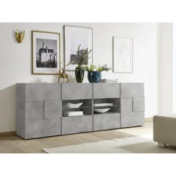 3S. x Home Buffet 2 portes et 4 tiroirs DAMA décor beton Online