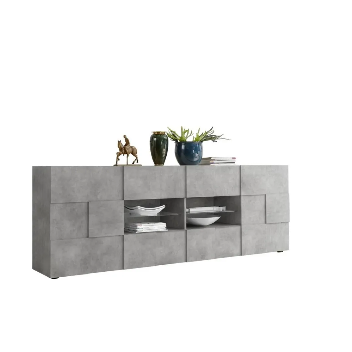 3S. x Home Buffet 2 portes et 4 tiroirs DAMA décor beton Online