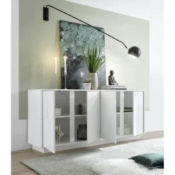 3S. x Home Buffet 4 portes ICE laqué blanc brillant Clearance