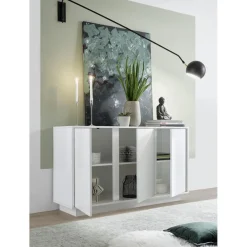 3S. x Home Buffet 3 portes ICE laqué blanc brillant
