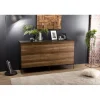 Macabane Buffet 3 Portes MADISON Bois Teck Recyclé Métal Et Pieds Métal