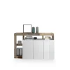 3S. x Home Buffet 3 portes MANGO décor chene et laqué blanc New