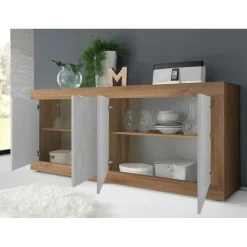 3S. x Home Buffet 4 portes Mercure en panneaux de particules Outlet