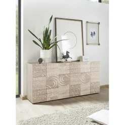3S. x Home Buffet 3 portes MIRO décor chêne Best