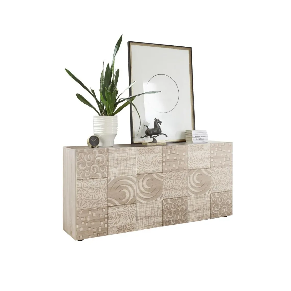 3S. x Home Buffet 3 portes MIRO décor chêne Best