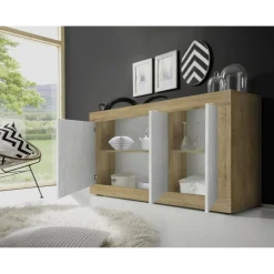 3S. x Home Buffet 3 portes panneaux de particules bicolore Outlet