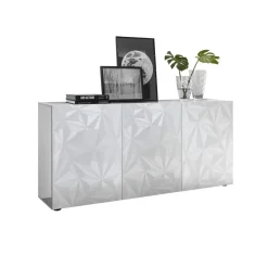 3S. x Home Buffet 3 portes PRISMA laqué blanc brillant Outlet