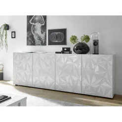 3S. x Home Buffet 4 portes PRISMA laqué blanc brillant Online