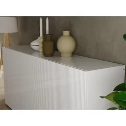 3S. x Home Buffet 3 portes RIO blanc laqué brillant Outlet