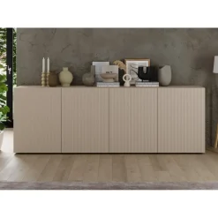 3S. x Home Buffet 4 portes RIOPanneaux de particules de première qualité Portes en MDF Best