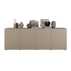 3S. x Home Buffet 4 portes RIOPanneaux de particules de première qualité Portes en MDF Best