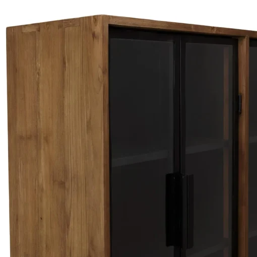 Macabane Buffet 4 portes vitrées 6 étagères 1 niche Outlet